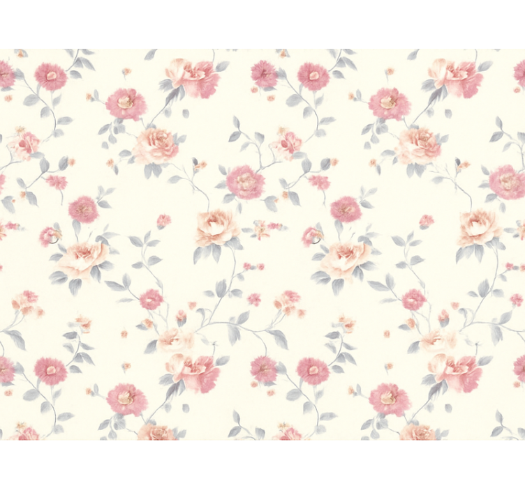 Tapet dormitor imprimeu floral textil - TenStickers