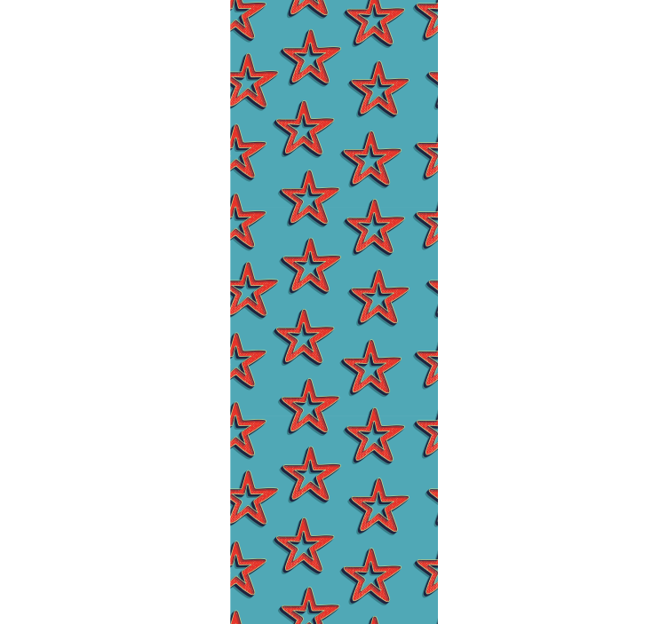 Tapet dormitor model retro cu stele și fundal geometric - TenStickers