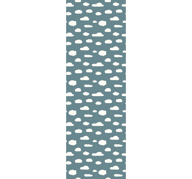 Tapet dormitor model alb pe fundal albastru - TenStickers