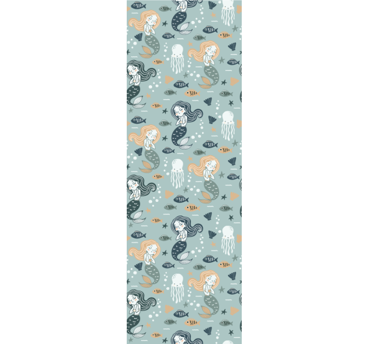 Tapet dormitor model sirenă albastră magică - TenStickers
