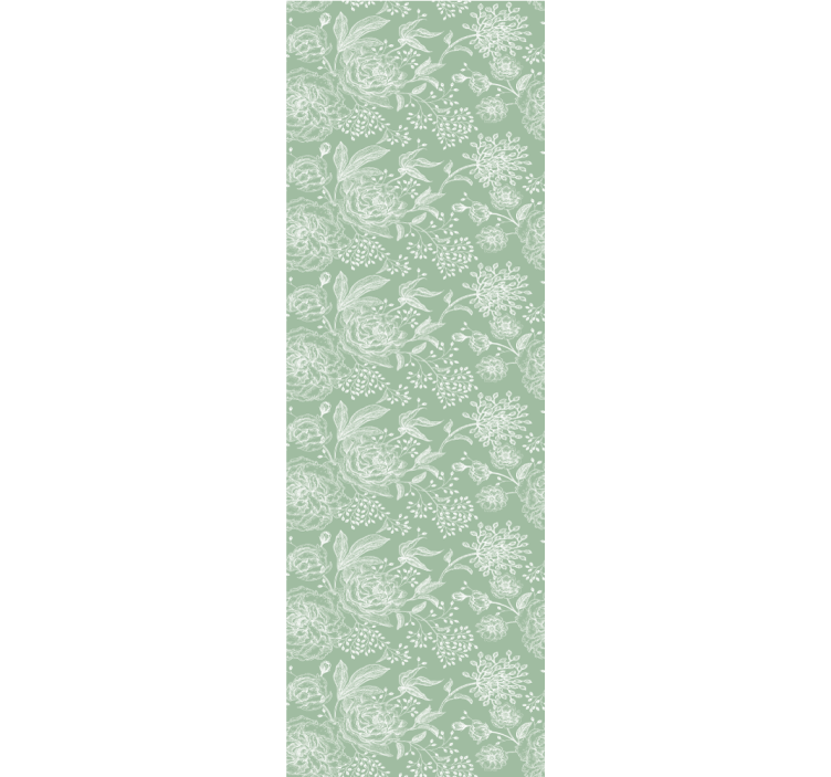Tapet dormitor stil floral verde grandmillenial - TenStickers