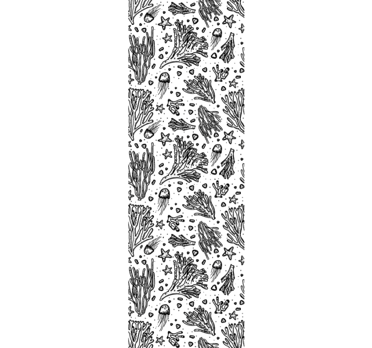 Tapet dormitor creaturi marine siluete negre - TenStickers