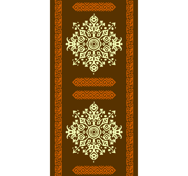 Tapet dormitor model abstract african maro și galben - TenStickers