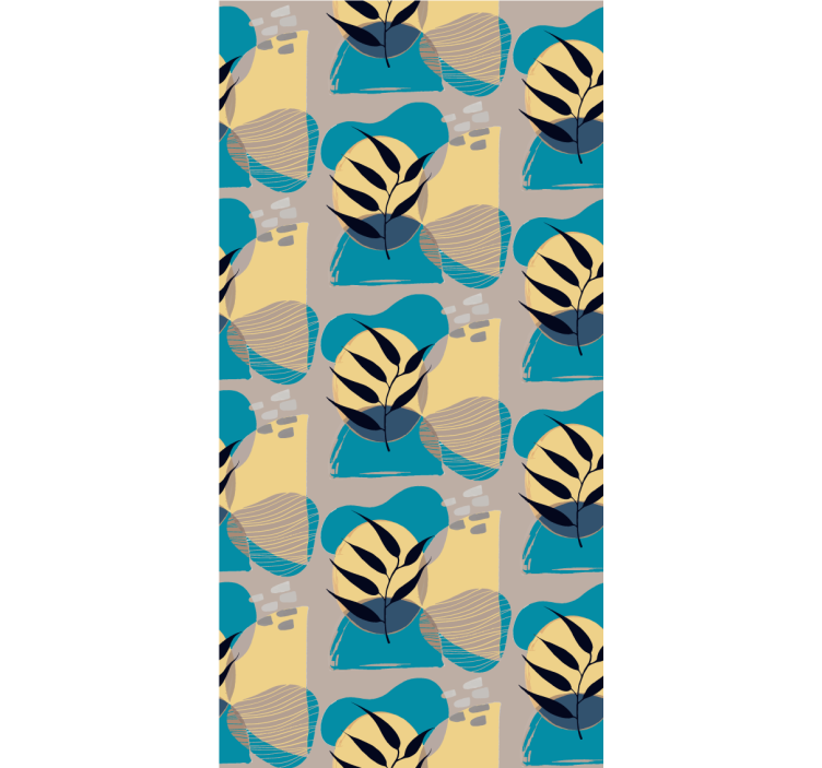 Tapet dormitor model abstract albastru stil african - TenStickers