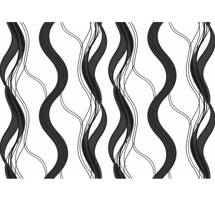 Tapet dormitor model ondulat negru - TenStickers