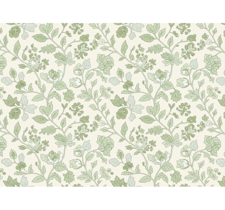 Tapet piatră creme floral verde - TenStickers
