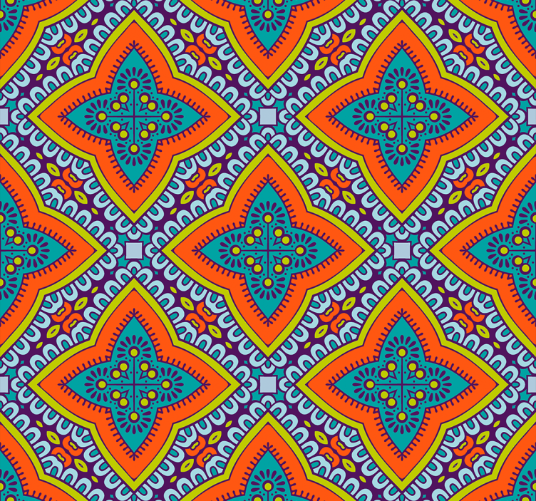 Tapet ornamental stil oriental colorat - TenStickers