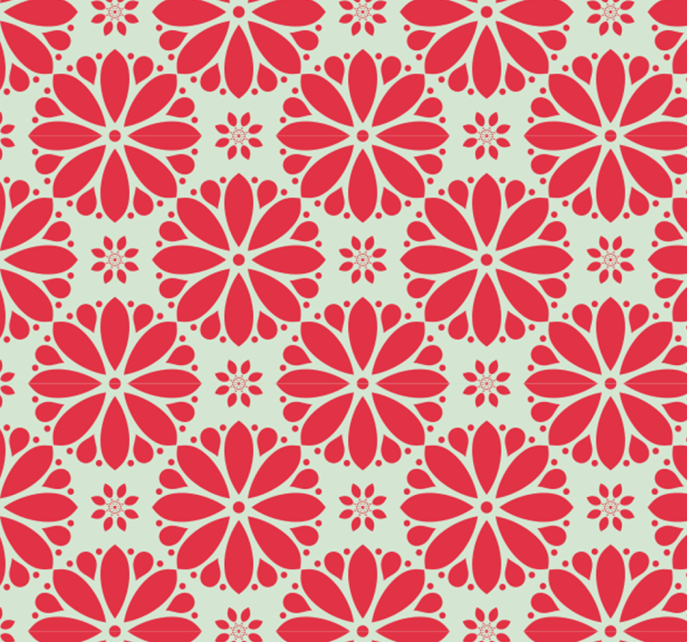 Tapet ornamental motive geometrice florale - TenStickers