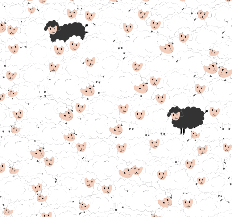 Tapet pentru animale cu modele de oaie pentru copii - TenStickers