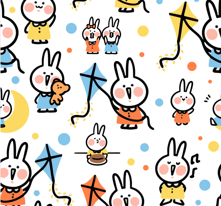 Iepure agățat de tapetul unui animal de zmeu - TenStickers