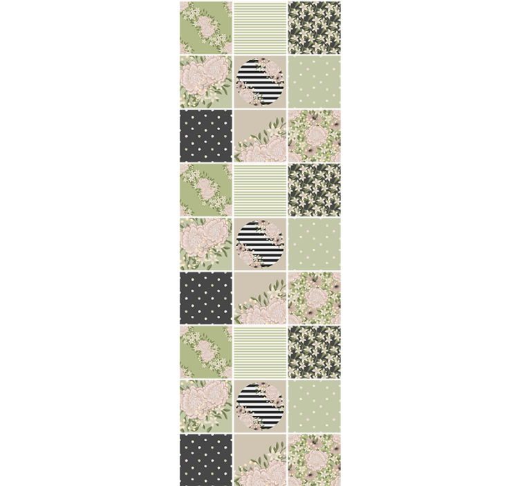 Tapet floral creație florală patchwork - TenStickers