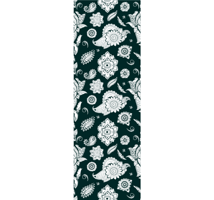 tapet bucătărie motiv de faianță florală - TenStickers