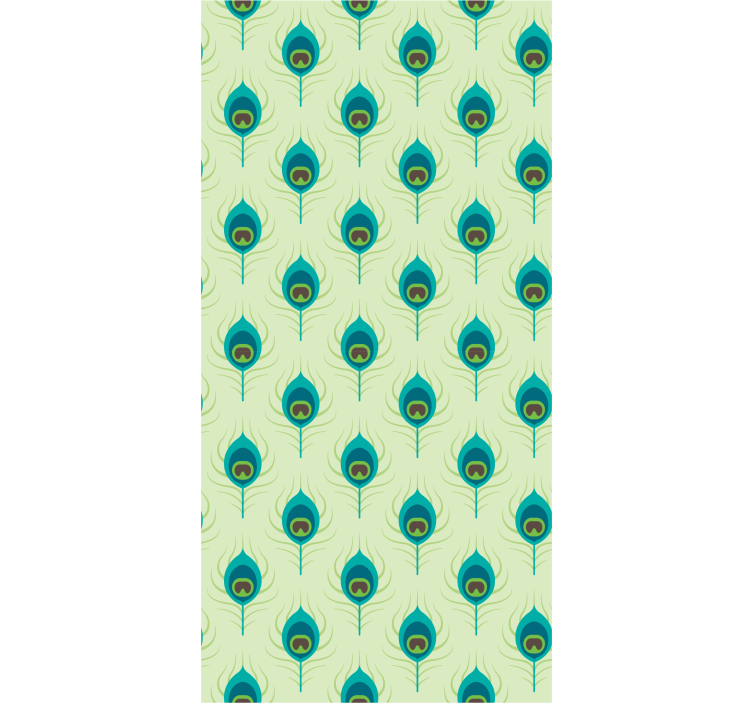 Tapet ornamental modern cu pene de păun - TenStickers
