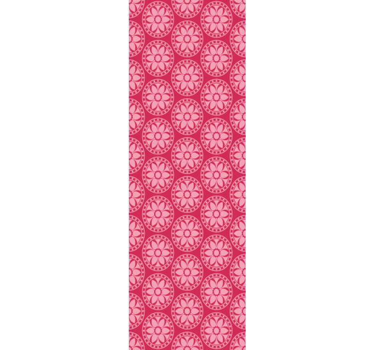 Tapet roz motiv floral geometric - TenStickers