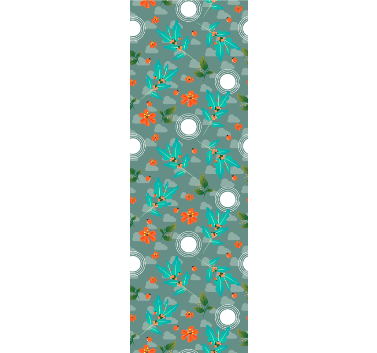 Tapet de sufragerie floral geometric - TenStickers