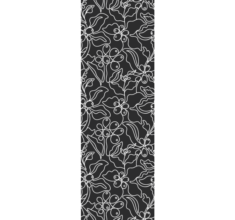 Tapet de frunze contur floral - TenStickers