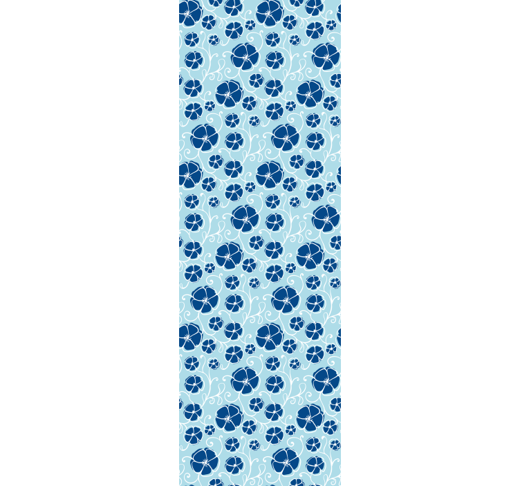 Tapet floral gresie cu flori albastre - TenStickers