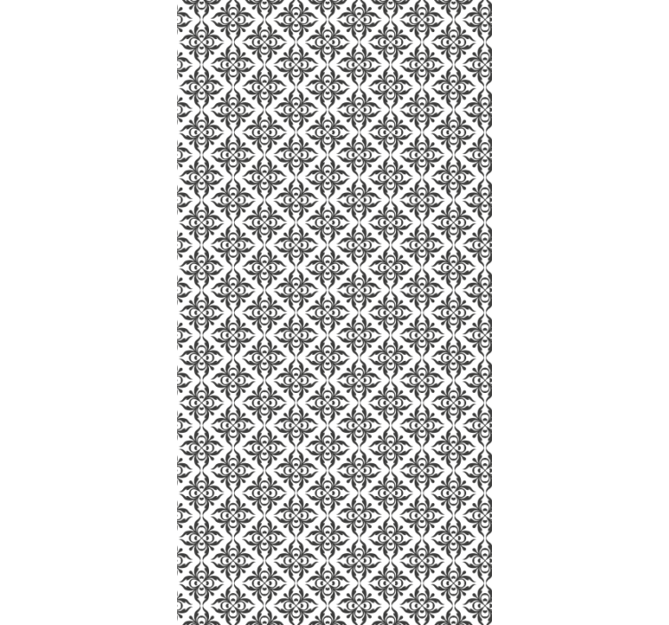 Birou tapet floral negru elegant - TenStickers