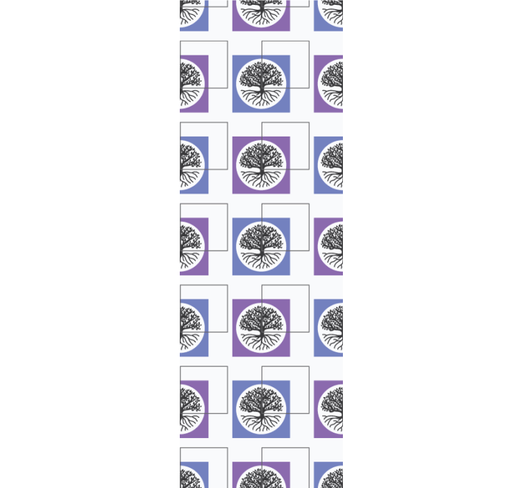 Tapet dormitor design geometric de arbore - TenStickers