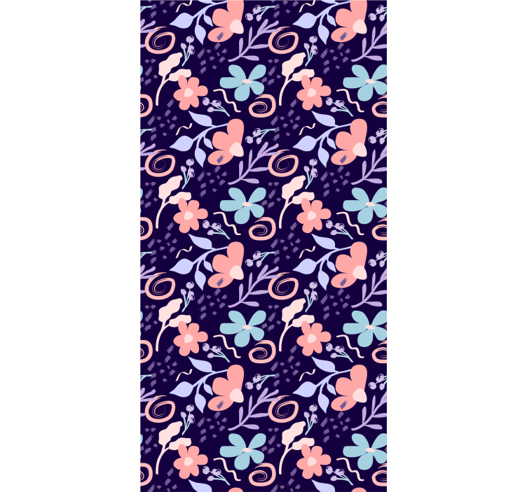 Tapet flori model floral violet - TenStickers
