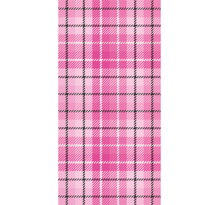 Tapet clasic tartan roz și negru - TenStickers
