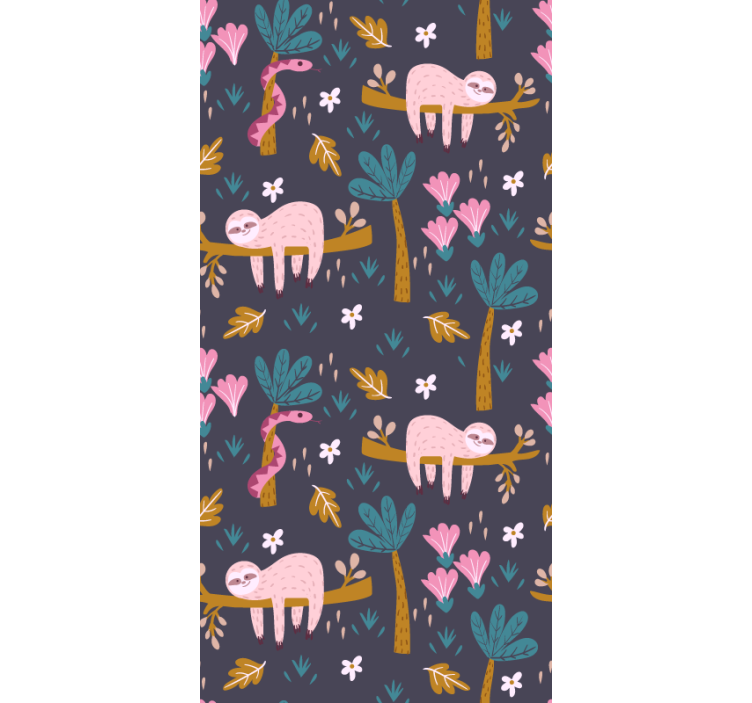 Animale tapet lenesi roz - TenStickers