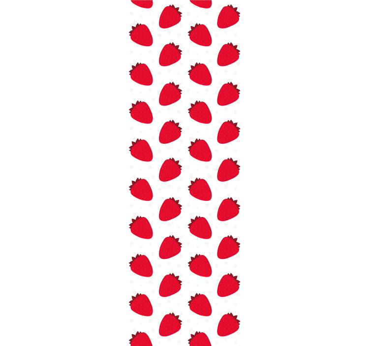 Tapet roșu căpșuni pe bucătărie albă - TenStickers