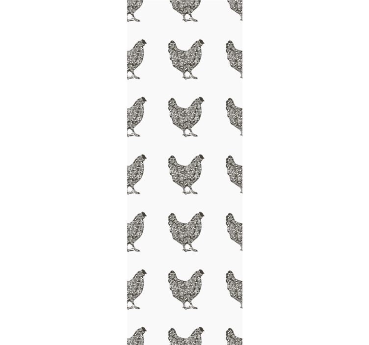 Tapet dormitor cu model de pui negru - TenStickers
