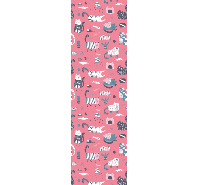 Tapet pisici ilustrație de pisici jucăușe - TenStickers