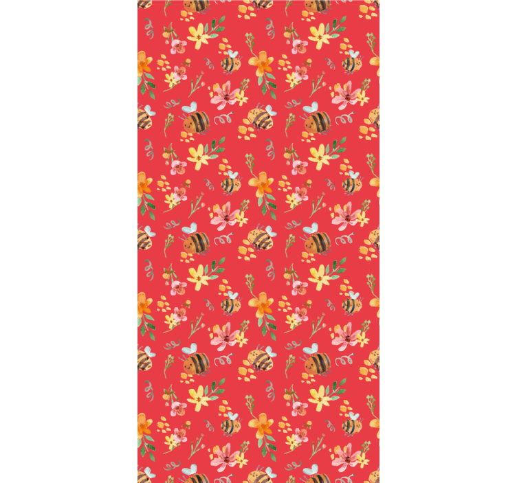 Tapet flori model floral de albine - TenStickers