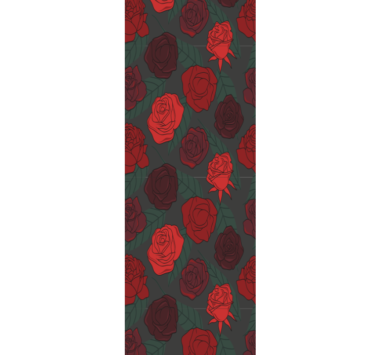 Tapet cu flori de trandafiri și frunze multiple - TenStickers