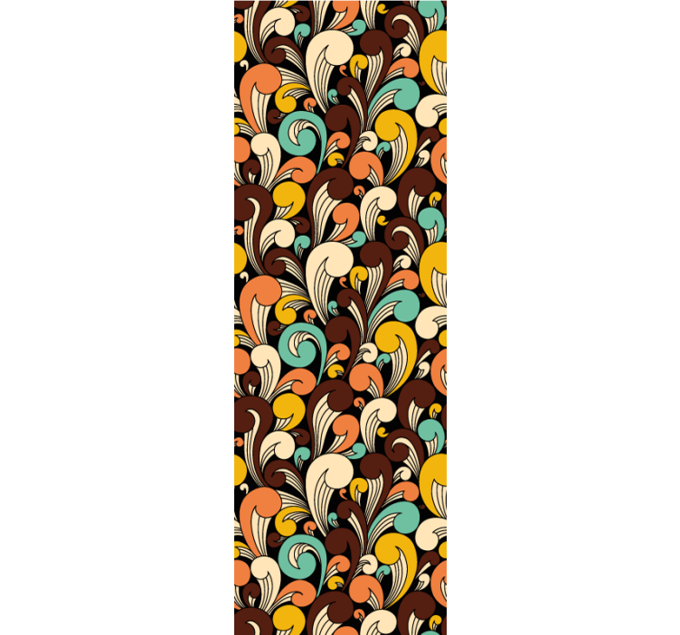 Tapet ornamental motiv învolburat retro - TenStickers