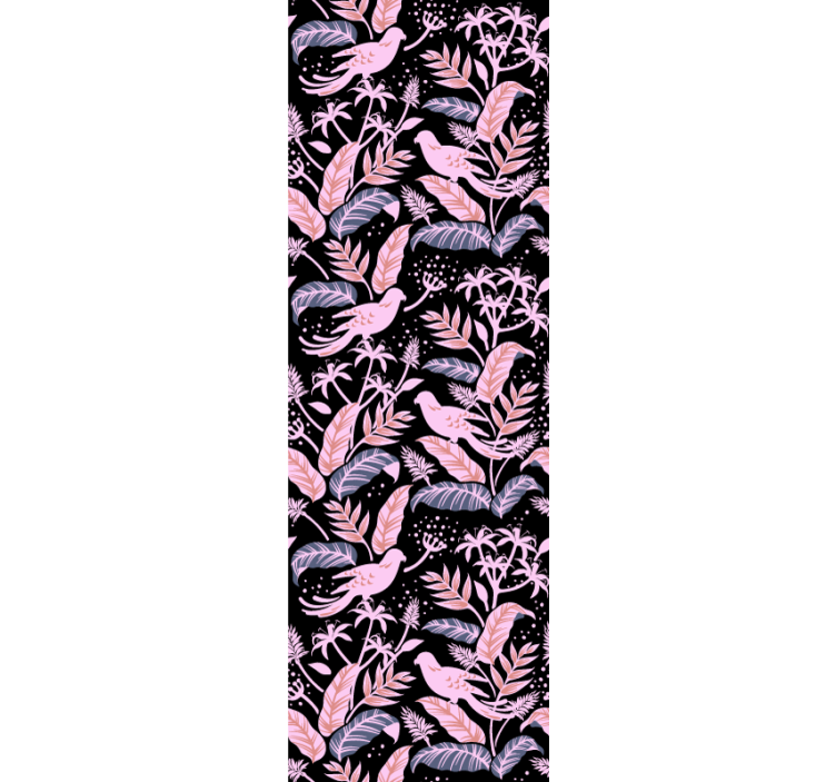 Tapet ornamental păsări armonie florală - TenStickers