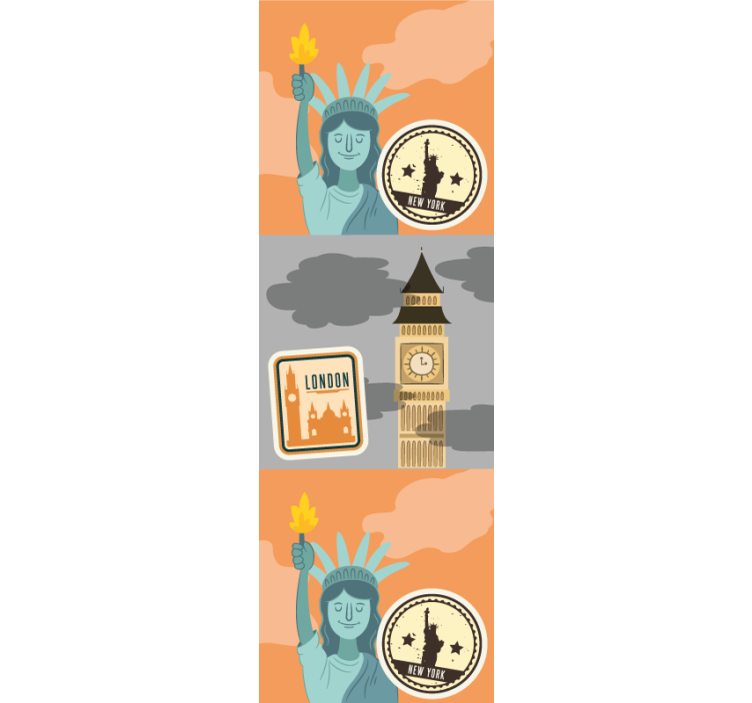 Tapet New York repere emblematice ale orașului - TenStickers