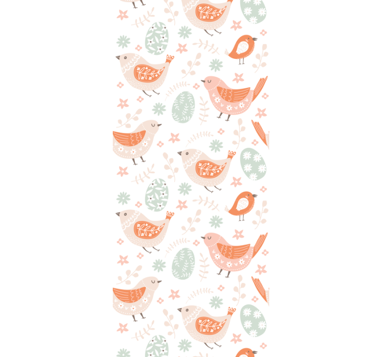 Tapet ornamental design cu motiv de păsări - TenStickers