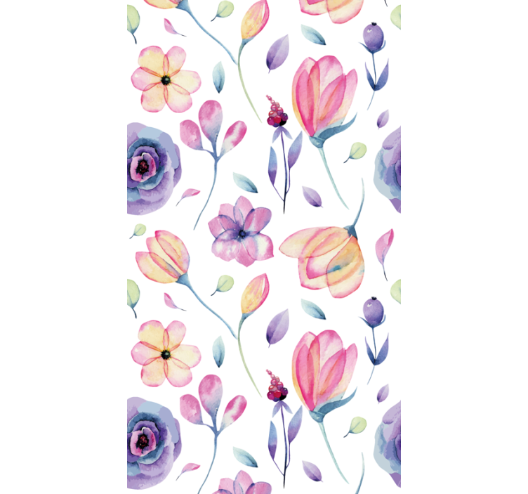 Tapet flori acuarelă florală - TenStickers