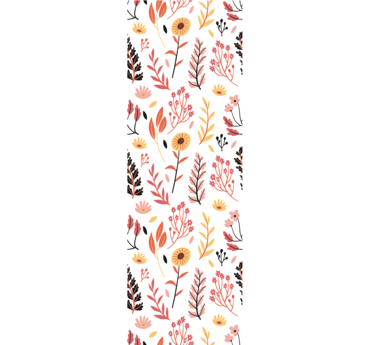 Tapet cu flori colorate pe fundal alb - TenStickers