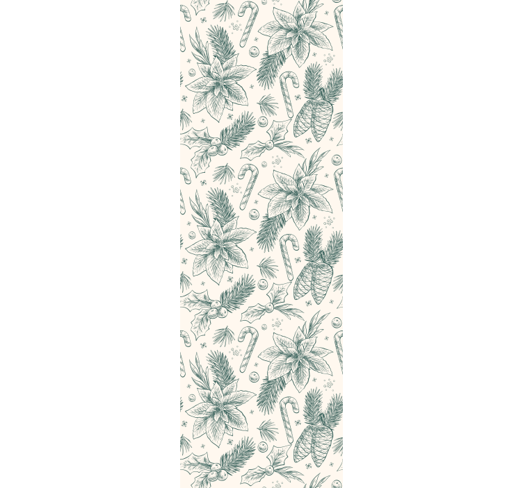 Crăciun tapet motiv botanic de sărbătoare - TenStickers