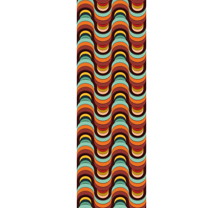 Tapet geometric model ondulat retro - TenStickers