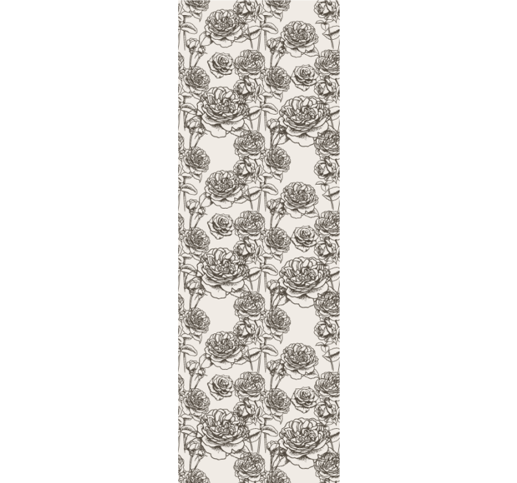 Tapet flori schiță de trandafir - TenStickers