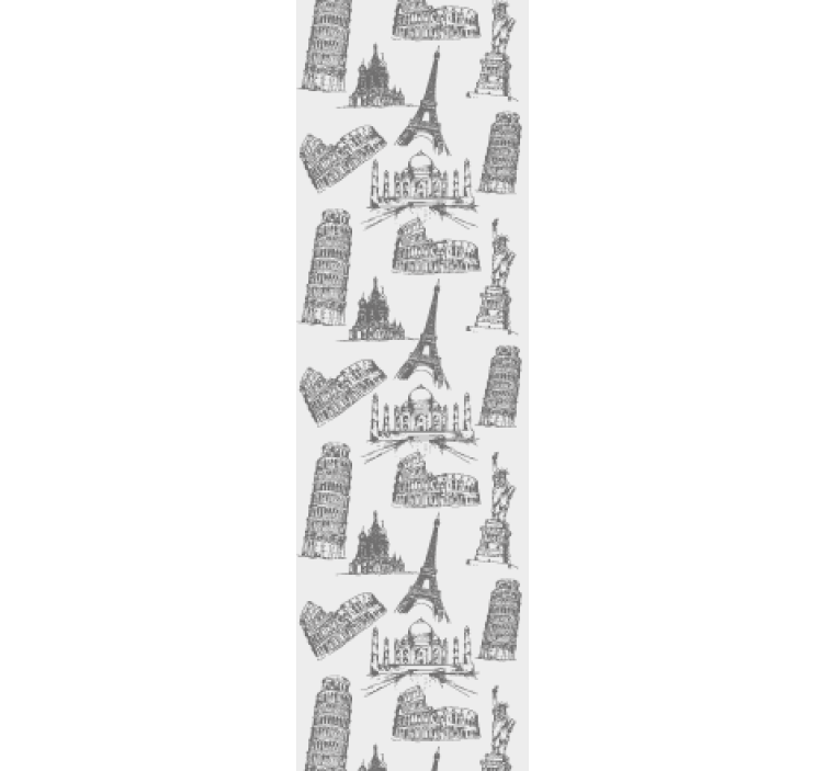 Tapet de oraș cele mai faimoase modele de monumente - TenStickers