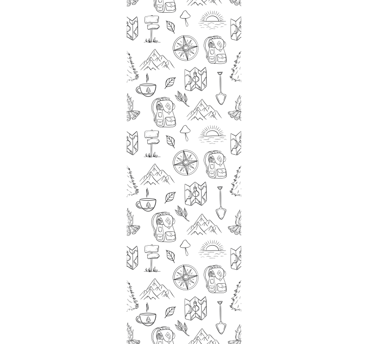 Tapet modern schiță de aventură în aer liber - TenStickers