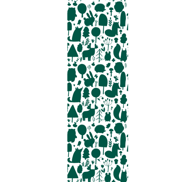 Tapet natura siluete de faună forestieră - TenStickers