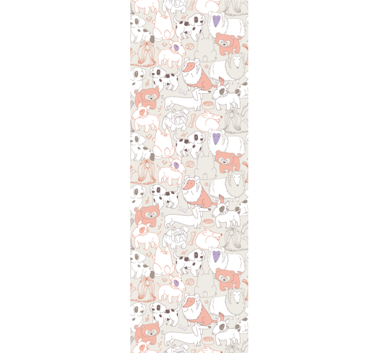 Tapet de animale mural cățeluși jucăuși - TenStickers