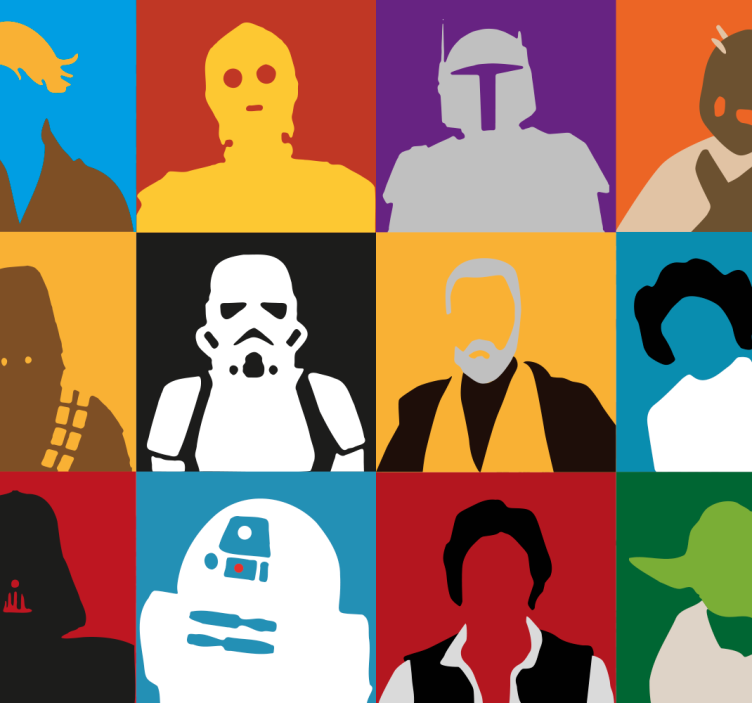 Tapet de artă siluete iconice - TenStickers