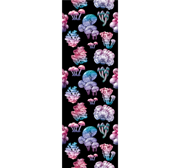 Tapet de artă fantezie cu ciuperci florale - TenStickers