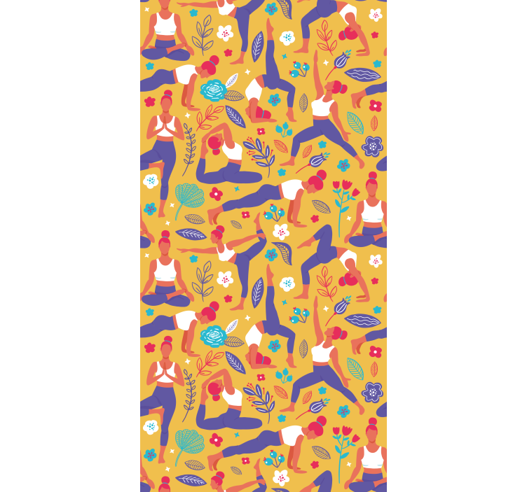 Tapet de artă model de poziții de yoga - TenStickers