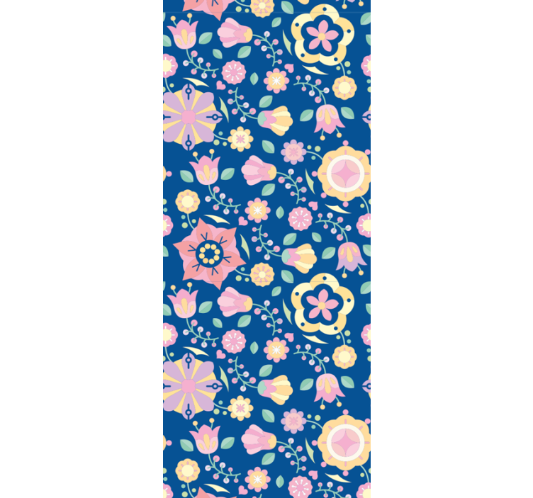 Tapet pentru dormitor cu flori roz stil nordic - TenStickers