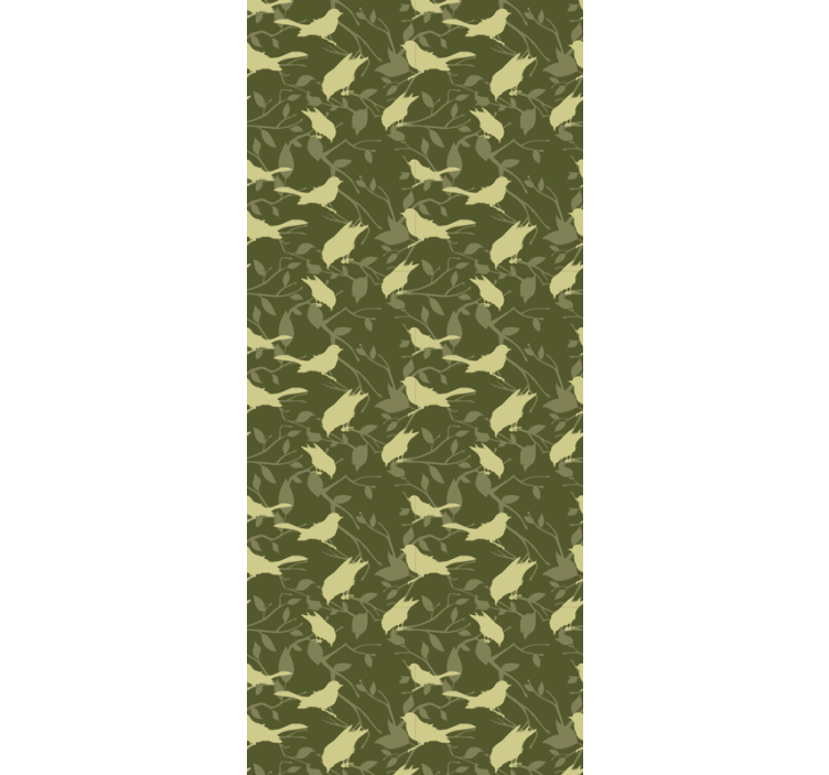 Tapet cu model în stil victorian păsări verzi - TenStickers