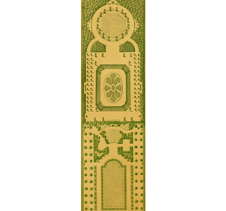 Tapet cu model art deco verde și auriu - TenStickers